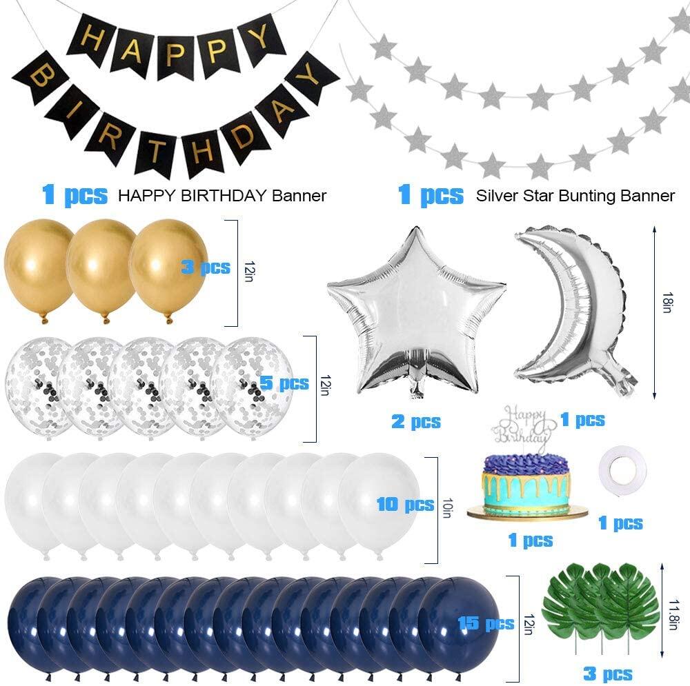 （Ready Stock）Deep Sea Theme Men's Party Metal Balloon Birthday Decoration Wedding Party Balloon Decoration Home Decoration Blue