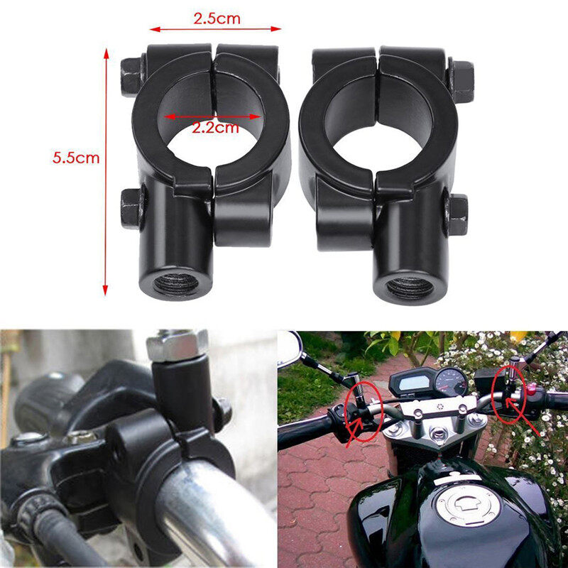 ZONG Motorcycle Handlebar Mirror Mount 8mm 10mm Clamp Rear View Mirror ...