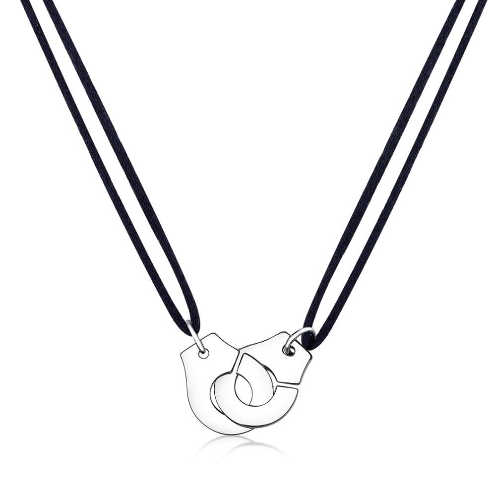 {hot} Stainless Steel Handcuff Necklace