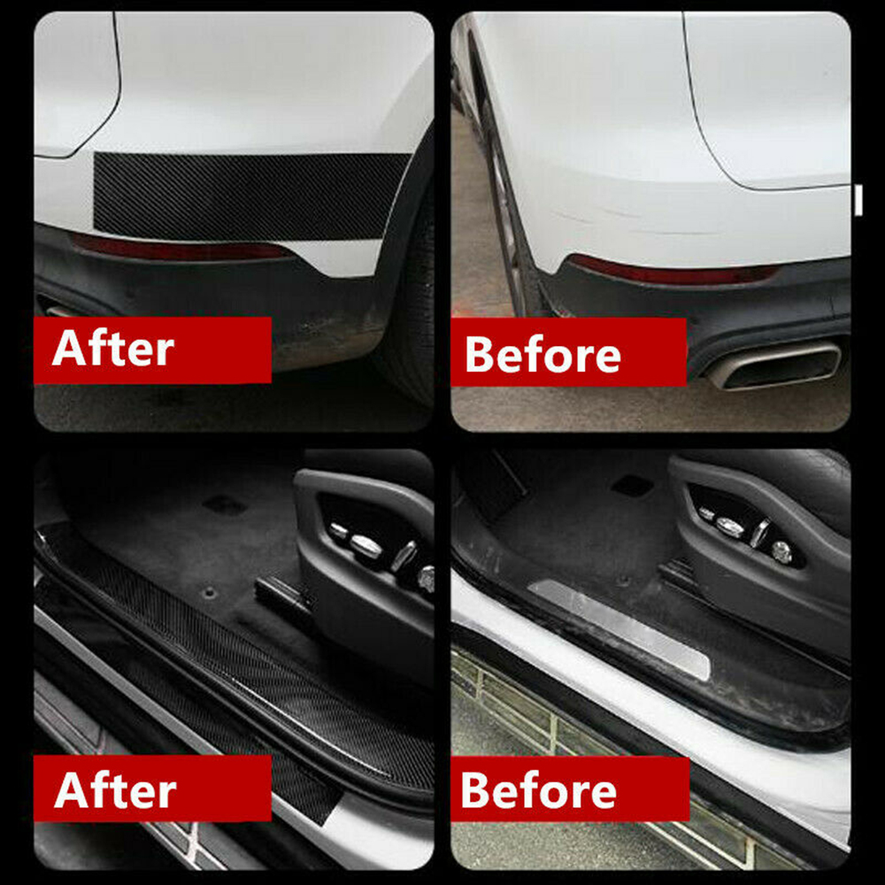 Sill Scuff Cover อุปกรณ์เสริมสติกเกอร์รถกันชนรถคาร์บอนไฟเบอร์ไวนิล ...