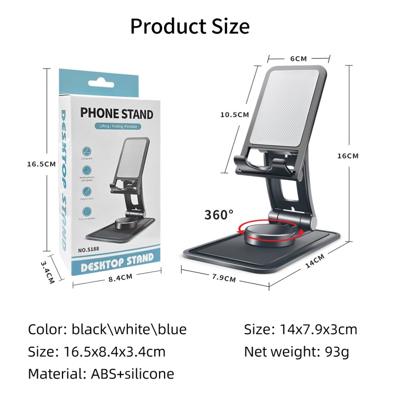 GUUGEI Universal 360 Degree Rotating Phone Holder Multi-Angle Folding Portable Desktop Bracket Phone Stand