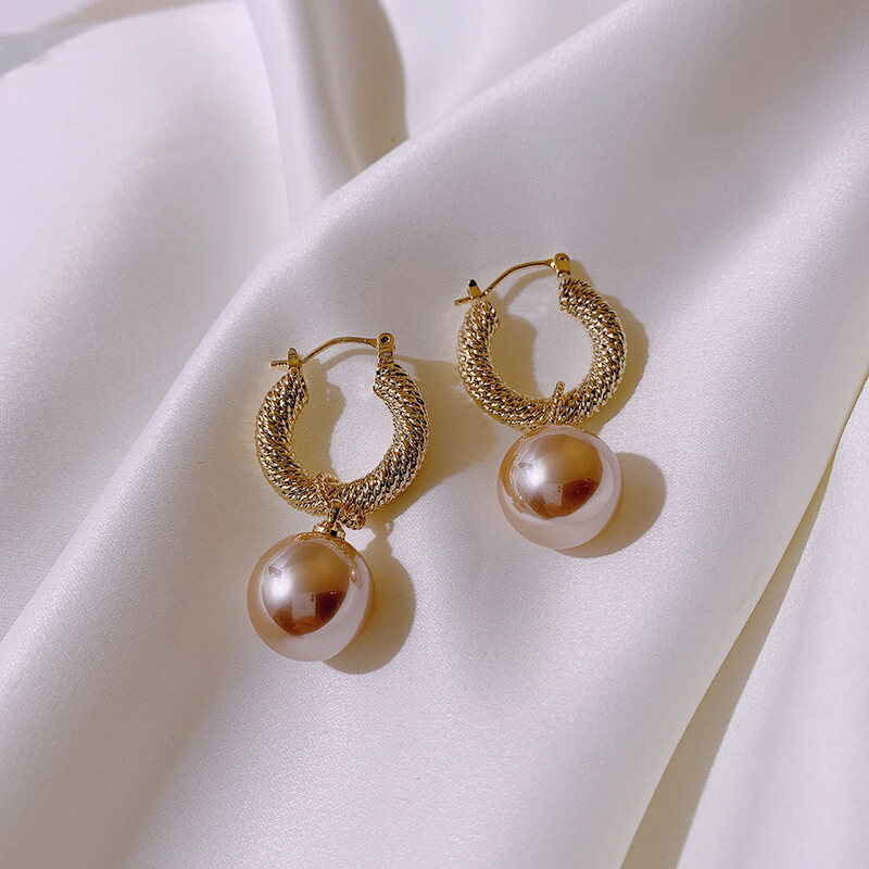 Frascati New Korean Simple Vintage Simulated-pearl Dangle Earrings For Women Elegant Fashion Water Drop Pendant Jewelry