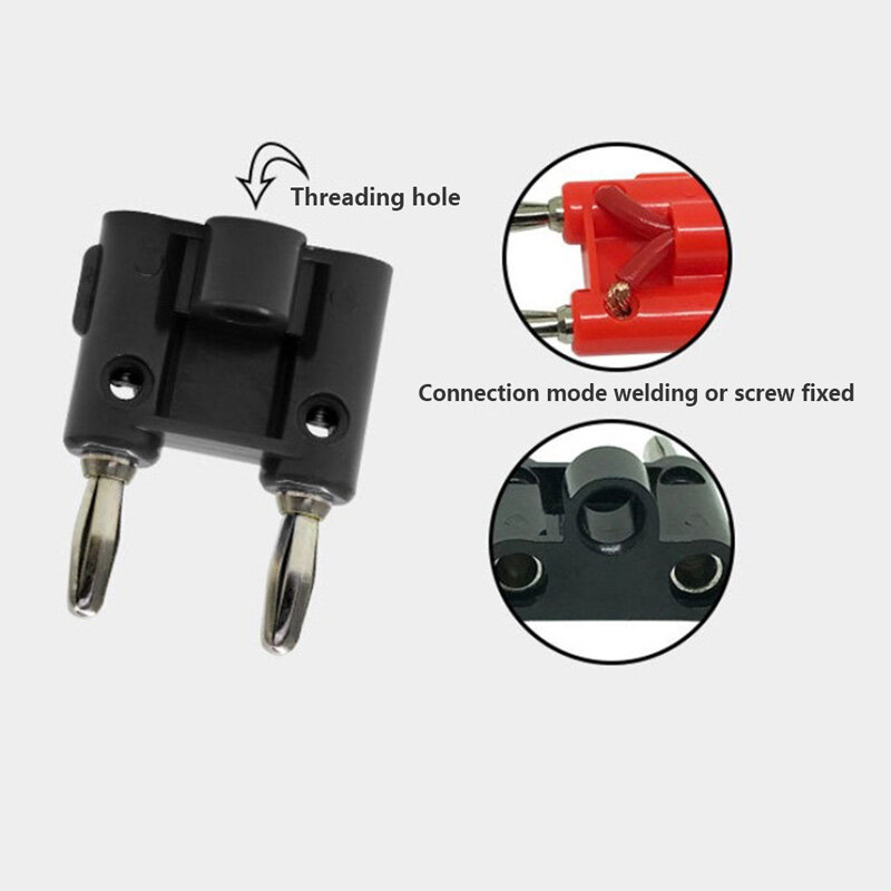 wuyangmin Double Row 4mm Banana Plug Connector Speaker Amplifier Plug Jack Adapter