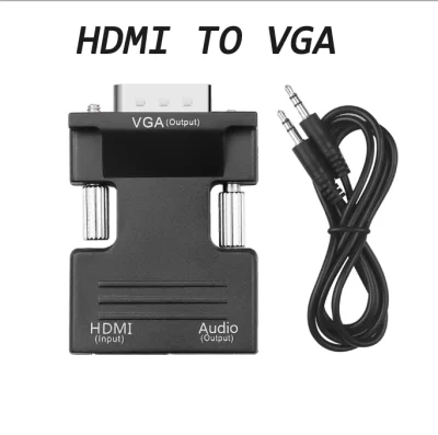 HDMI Female to VGA Male Converter with Audio Adapter Support 1080P Signal