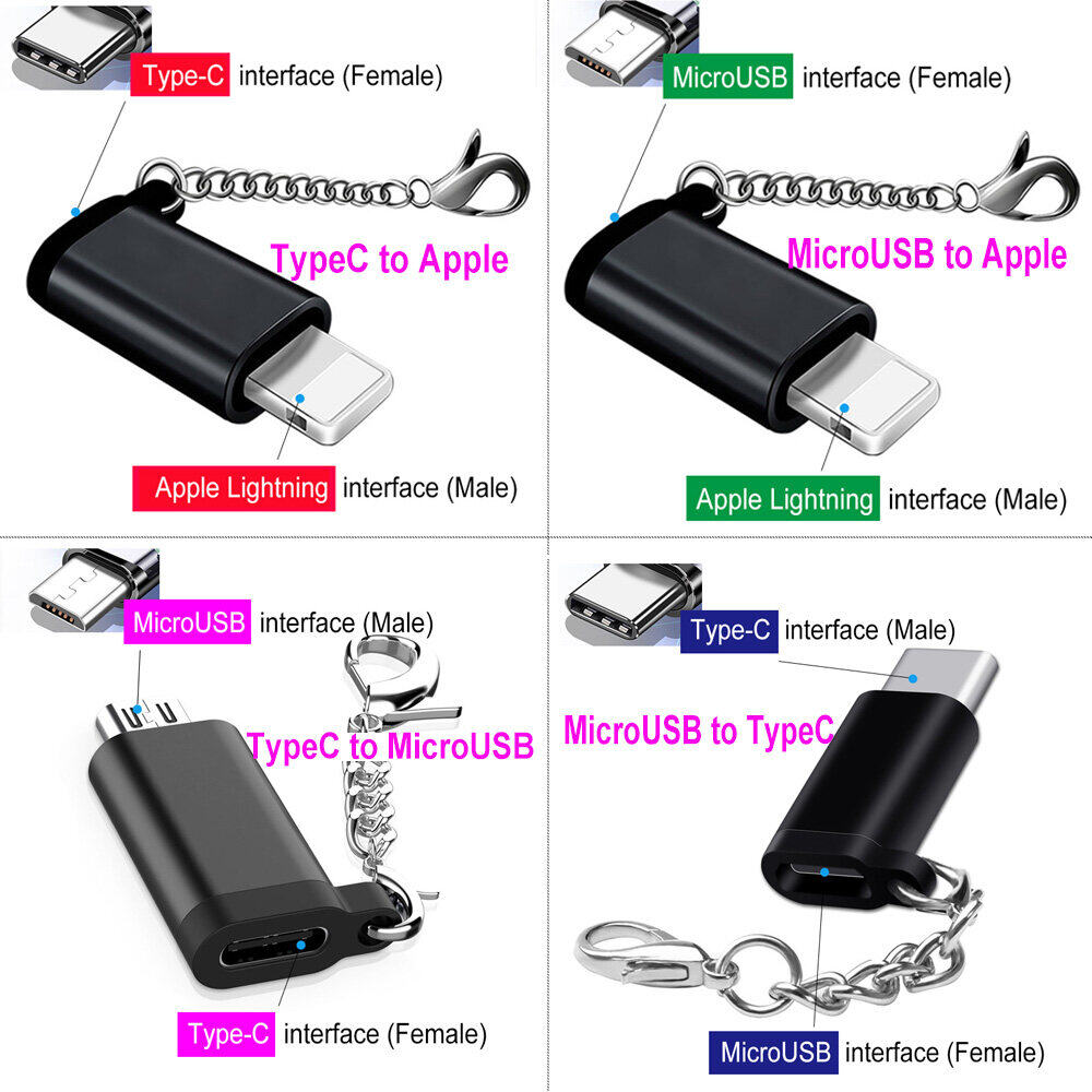 Bộ Chuyển Đổi OTG Loại USB C Micro USB Sang Type-C / C - USB3.0 Bộ Chuyển Đổi Cáp Micro USB/Type-C Sang Cổng Kết Nối Lightning Của Apple 8 Pin Cho Macbook Pro Samsung S10 Plus Sạc Nhanh Micro USB Apple iPhone iPad Cáp OTG