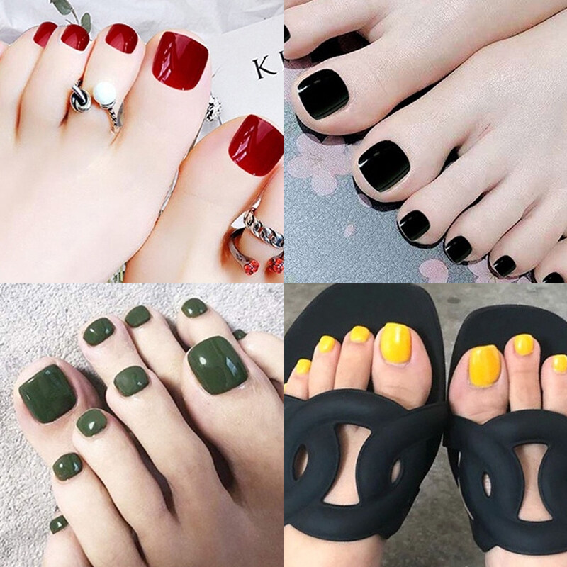24 Cái Móng Chân Giả Bóng Móng Chân Giả Màu Nude Ngắn Đơn Giản Hiện Đại Mềm Mại Tự Nhiên-Intl giá rẻ