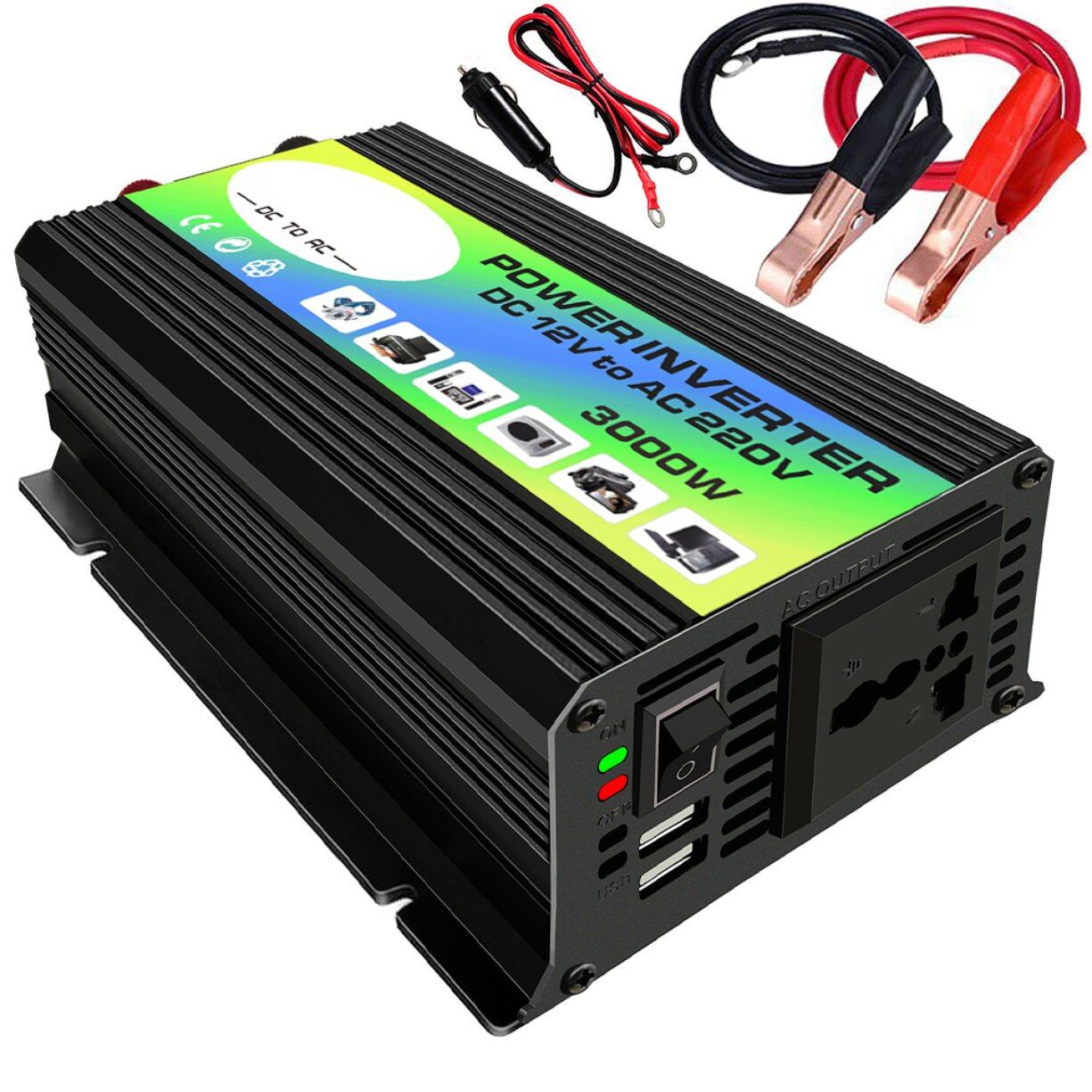 Best Sales 3000W 12V To 220V/110V Dual USB Car Power Inverter Converter Modified Wave