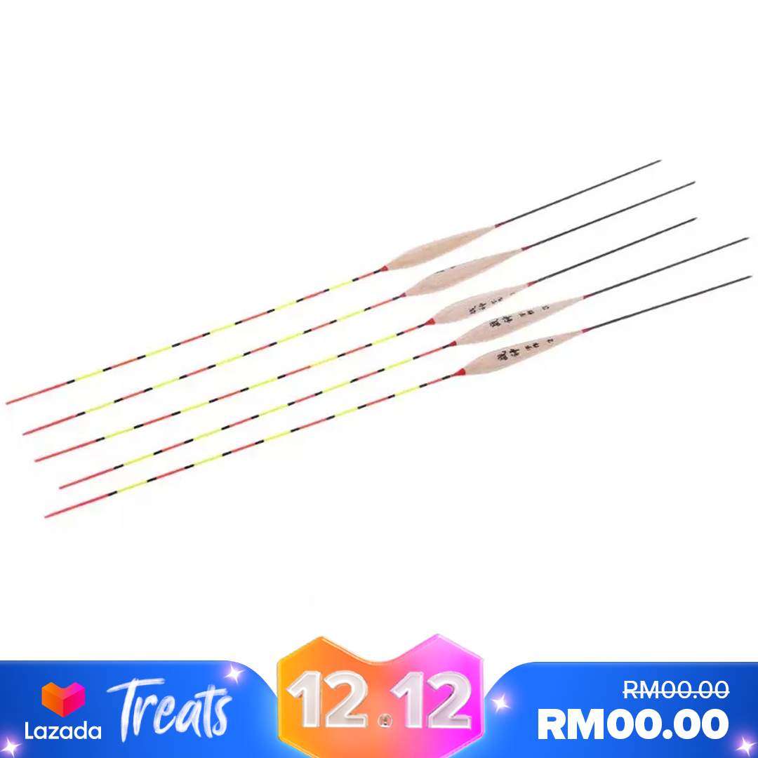 5 Pcs Fishing Float Night Luminuous Tackle Glow Stick Wood Accessories With Lead