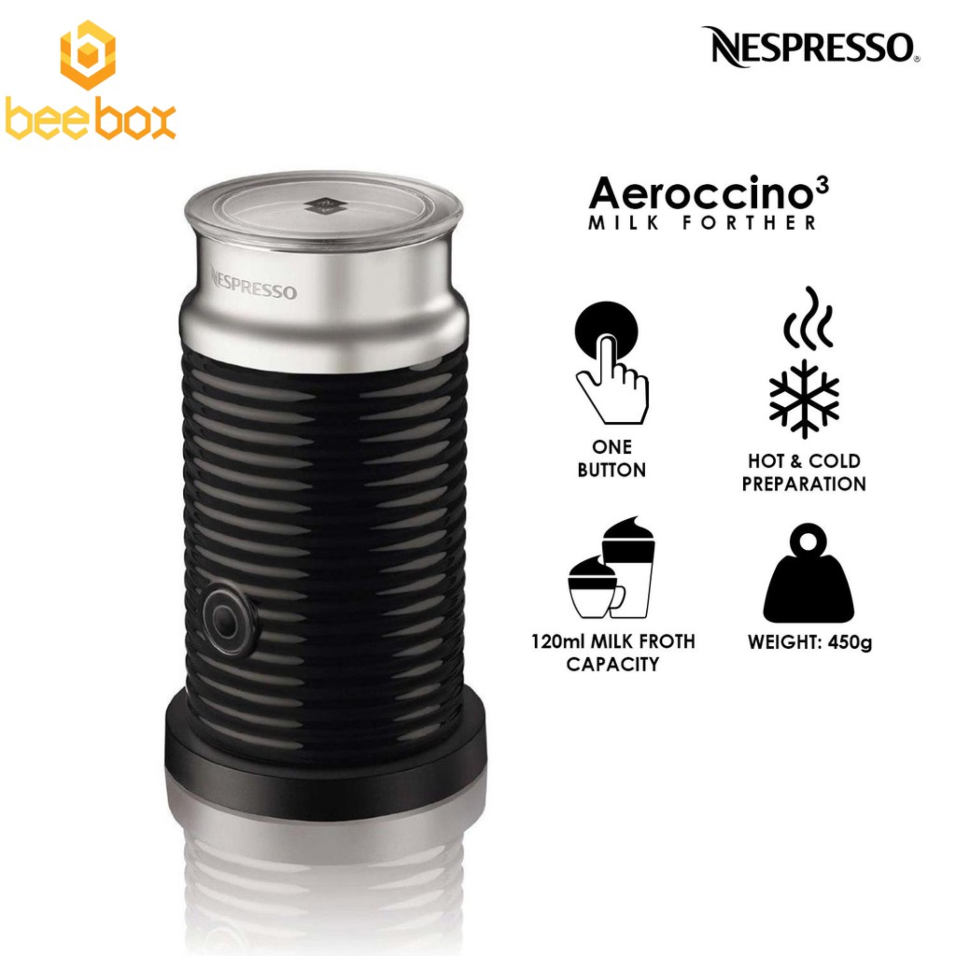 Nespresso Aeroccino 3 Milk Frother One 