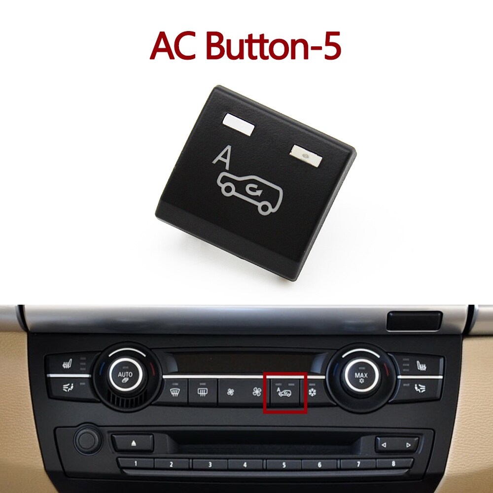 [HOT W] Dashboard Air Conditioning AC Ventilation Control Button Auto Knob Switch Caps For BMW X5 X6 E70 E71 E72 2007-2014 64119310445