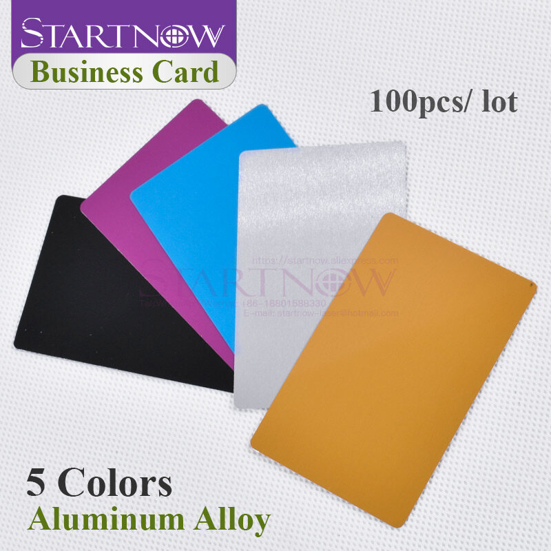 100pcs/lot Multicolor Business Smooth Blank Name Cards Aluminium Alloy Metal Sheet Debugging Laser Engraved Marking Machine