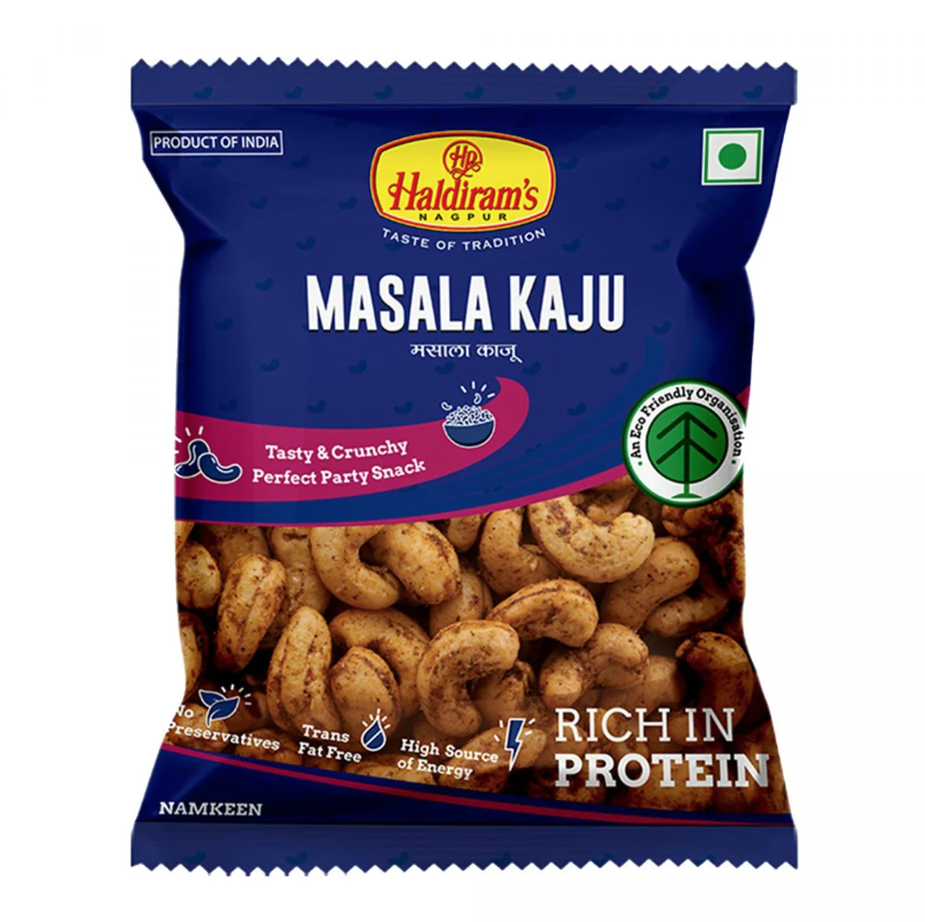 Haldiram's Masala Kaju Snacks 40gm (Spicy Cashew Nuts) Lazada