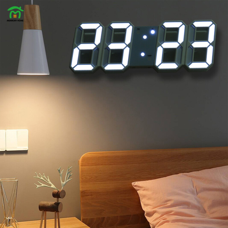Đồng Hồ LED Âm Thanh Nổi Memroy Kiểu Hàn Quốc, Đồng Hồ Treo Tường Báo Thức Kỹ Thuật Số 3D Trang Trí Nhà Cửa bán chạy