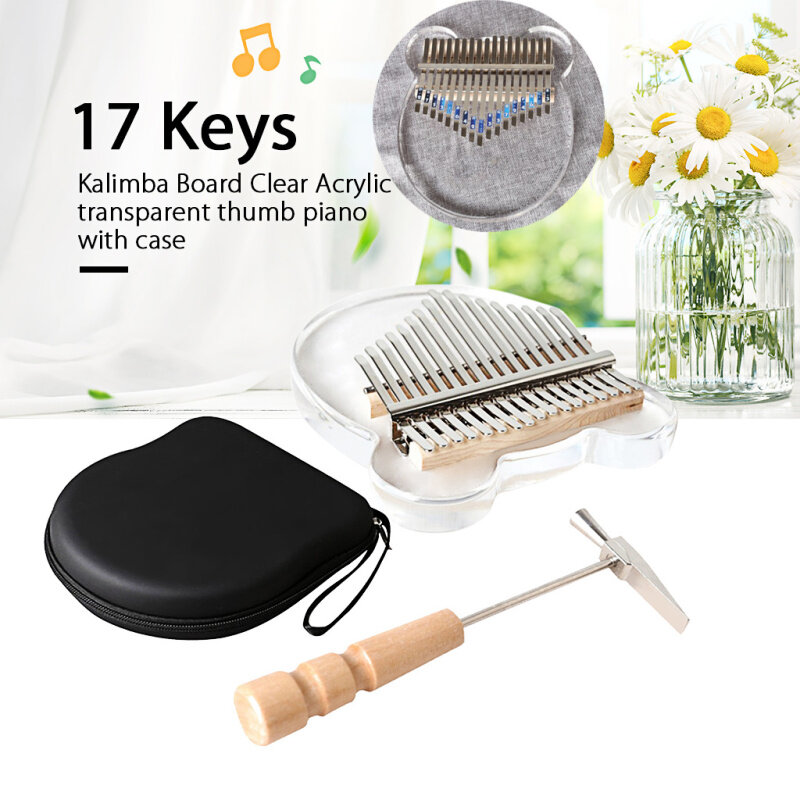 Baoblaze 17 Keys Portable Finger Kalimba Thumb Piano Musical Instrument with Case Creative Gift for Birthday Malaysia