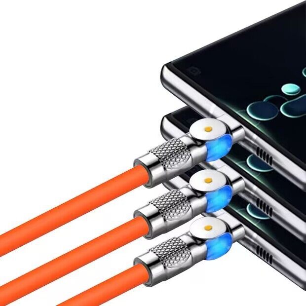 120W 3 trong 1 siêu nhanh Cáp Sạc Micro loại USB C gaming180 ° xoay dữ liệu cáp cho Huawei điện thoại thông minh Cáp silicon 1.2m