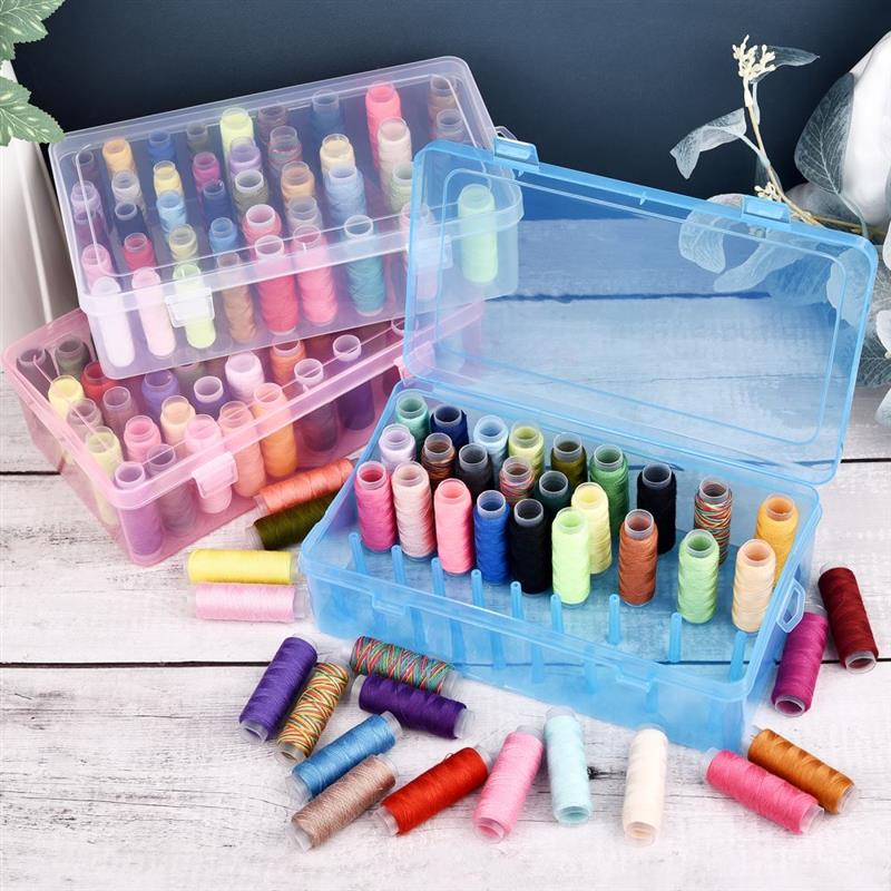 Sewing Thread Storage Box 42 Pieces Spools Bobbin Carrying Case Container Holder Craft Spool Organizing Case Sewing Storage