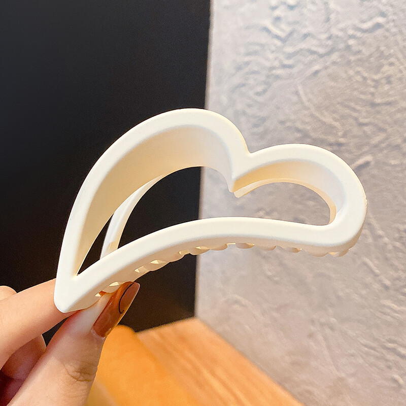 Korean Style Heart Frosted Clamp For Women Hair Shark Clip