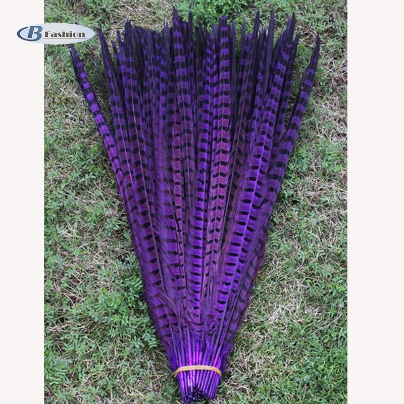 B-F 10 Root Beautiful Pheasant Feather Multicolor Handwork Ornaments 30-35cm