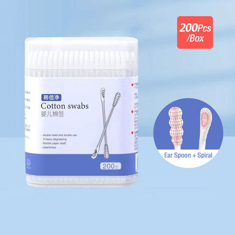 Two Headed Cotton Swabs Swab Cleaning 200 Sticks Soft Cotton Buds for ...