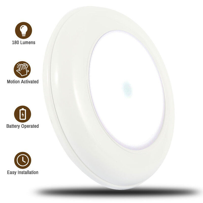 Đèn Ngủ LED 5W Đèn Ngủ Điều Dưỡng 5W Đèn Trần LED Không Dây Chạy Bằng Pin Cảm Biến Chuyển Động Đèn Trần LED Trong Nhà, 180 Lumens, Đèn Ngủ Trắng Ấm (Trắng Ấm) đèn Hành Lang 5W Đèn Cảm Ứng Tủ Quần Áo 5W Cảm Biến Chuyển Động PIR