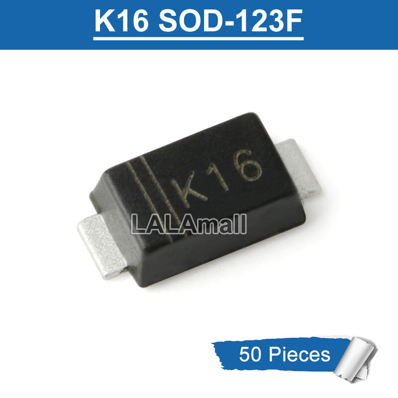 50pcs dsk16 k16 sod-123f 60v/1a smd schottky rectifier diode new original
