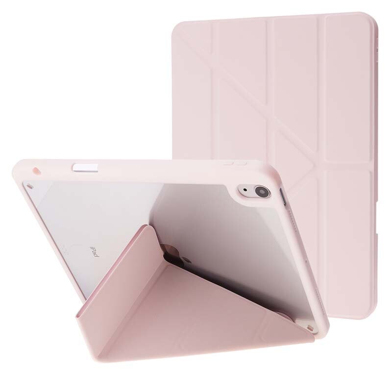 Shockproof case for ipad air 5 2022 5th generation ipadair a2588 a2589 a2591 transparent back cover stand ipadair 4 10.9 inch transform holder with build-in pencil slot