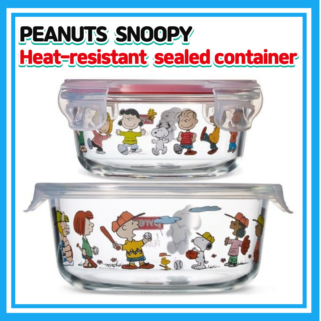 PEANUTS SNOOPY Heatresistant sealed round container 3p Set/Snoopy