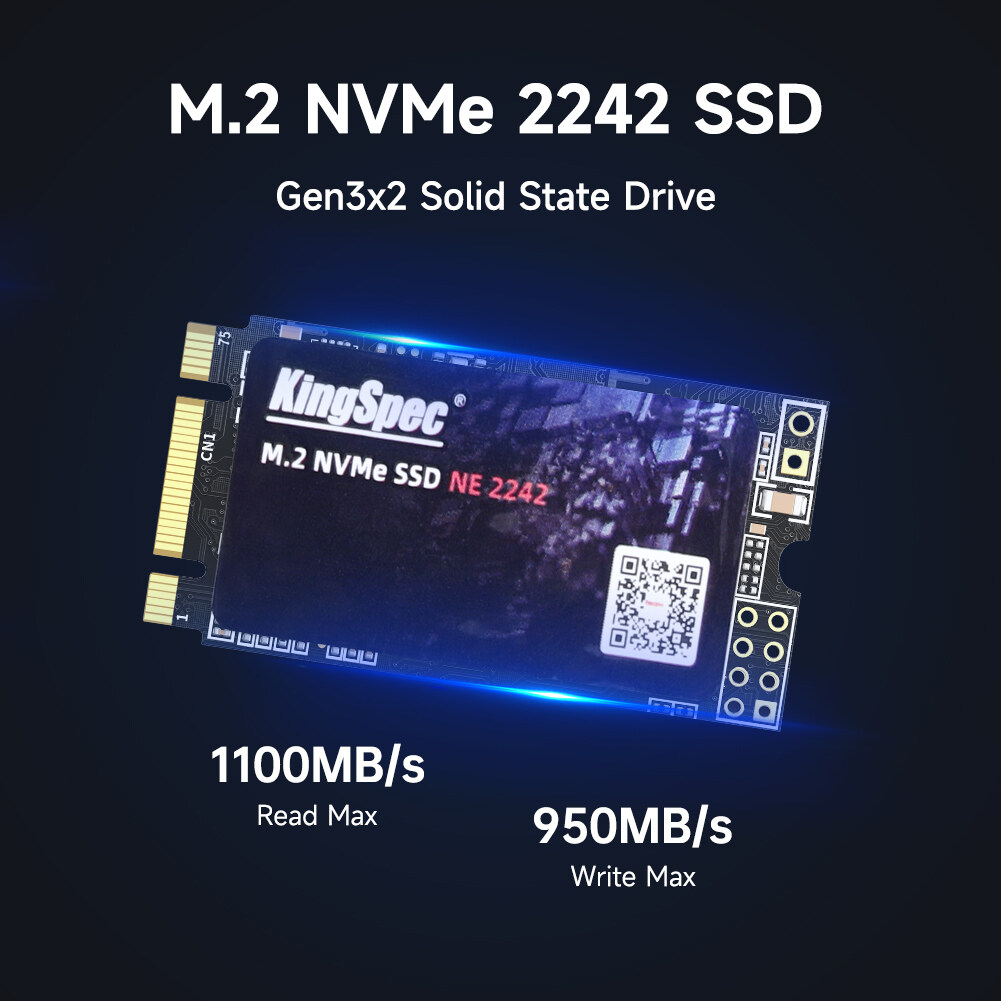 Kingspec Dung Lượng 256GB NVMe 2242 SSD, Với Tối Đa 2 , 500 MB/giây Đọc & 1800 Mb/giây Tốc Độ...