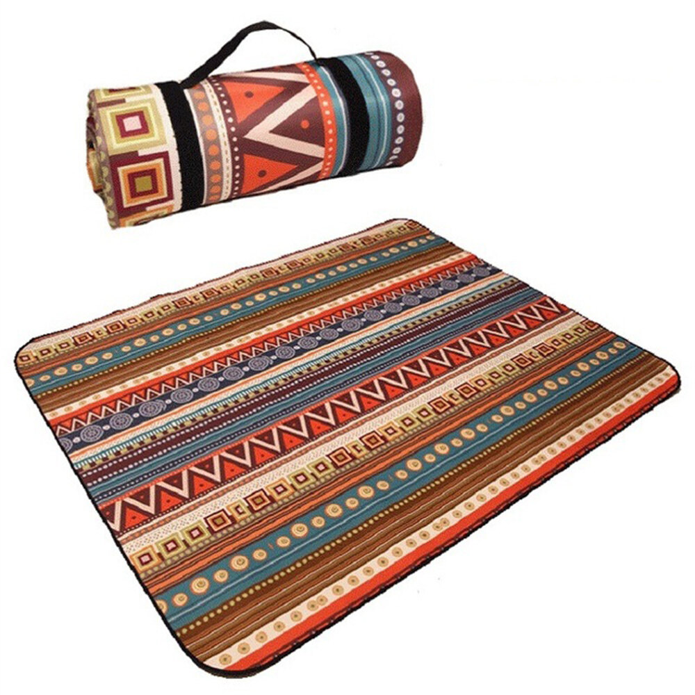 Moistureproof Plaid Pad Picnic Nation Blanket Style Printed Folding Camping Mat Beach