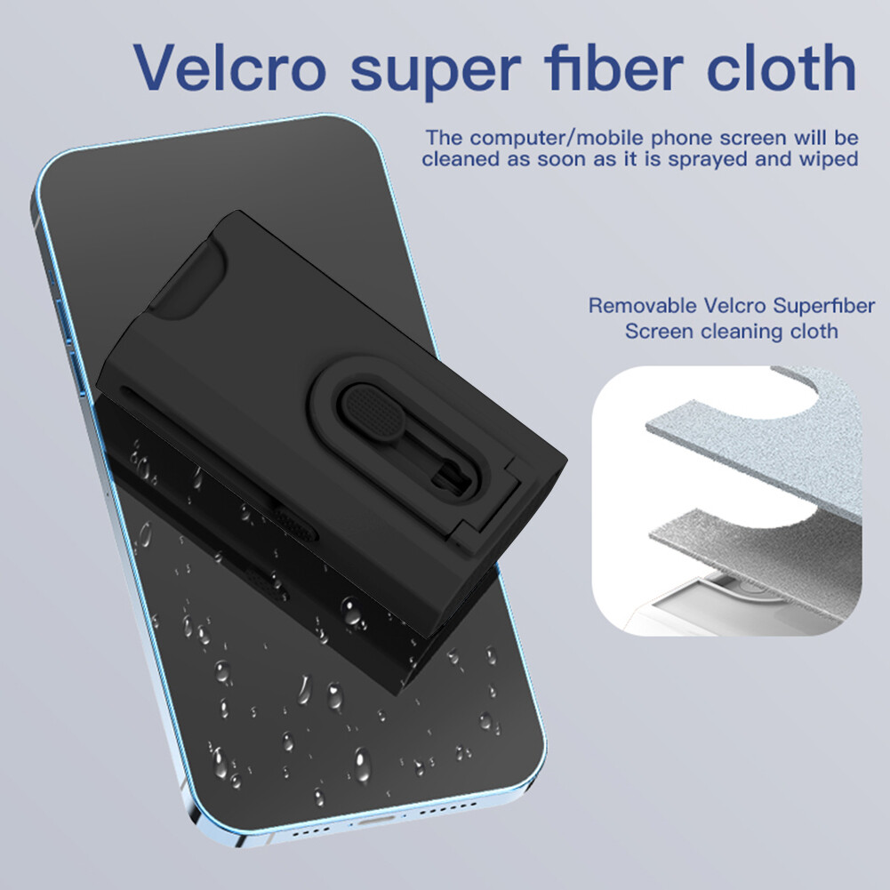 8 in 1 Dust Removal Brush With Mobile Phone Holder Computer Keyboard Cleaner Built-in Key Puller Keyboard Cleaner Brush Kit Portable for Airpods Pro 2