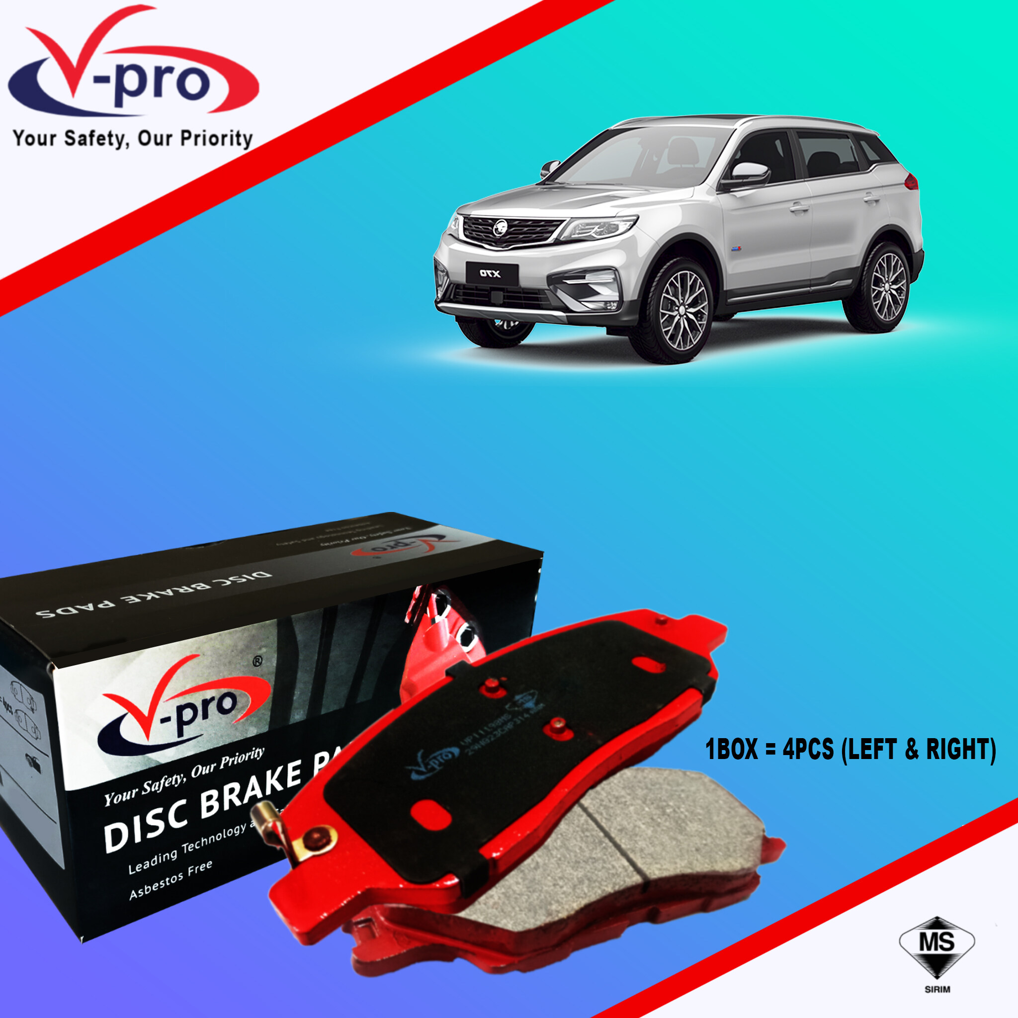 PROTON X70 BRAKE PAD CERAMIC FRONT VPRO VP330MS Lazada