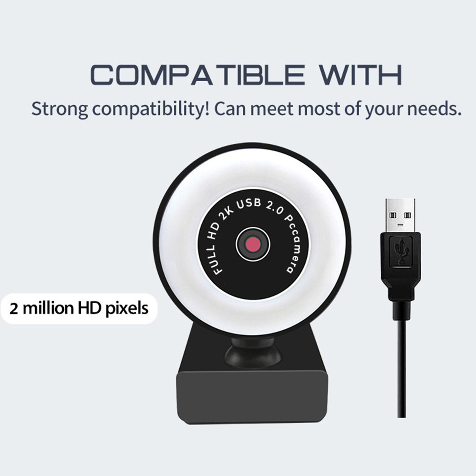 Baoblaze Streaming 1080P Webcam Độ Nét Cao Tích Hợp Đèn Nhẫn Có Thể Điều Chỉnh Và Mic. Camera Web AF Tự Động Lấy Nét Nâng Cao Dành Cho Google Meet Xbox Gamer Facebook Streamer