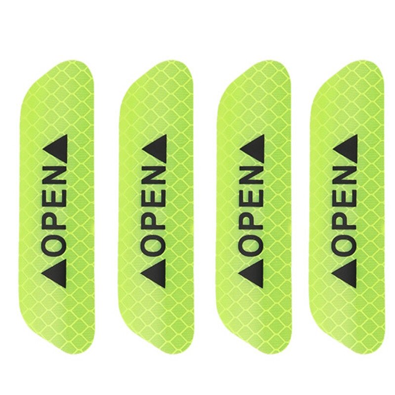 4Pcs Car Door Safety Reflective Stickers Universal Auto Waterproof Warning Open Mark Luminous High Reflective Warning Strips