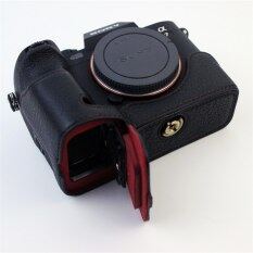 Bao Da Thật Thật Túi Đựng Máy Ảnh Cho Sony A7IV A7M4 A7SIII A7S3 A7RV A7R5 Vỏ Bảo Vệ Nửa Đế Có Cổng Pin
