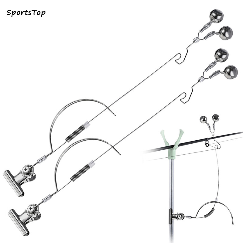 SportsTop 2pcs Fishing Bite Alarm Corrosion-resistant Anti-rust Stainless Steel Fishing Rods Alarm Fishing Equipment