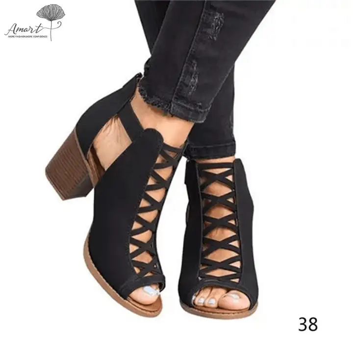 chunky heel wedges