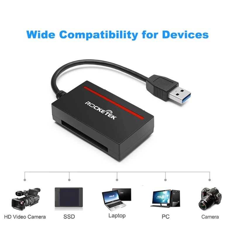 CFast Card Reader Rocketek CFast 2.0 Reader USB 3.0 to SATA Portable Professional CFast Memory Card Reader for PC/Phone  18