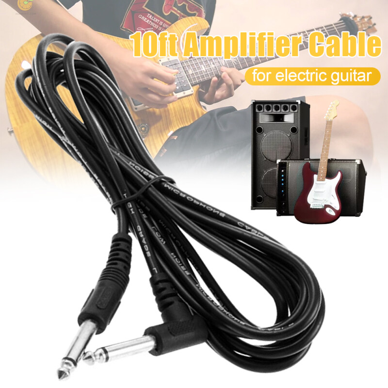 Idealhere 1pcs 10ft 3m Electric Patch Guitar Amplifier AMP Instrument Cable Cord Black Malaysia