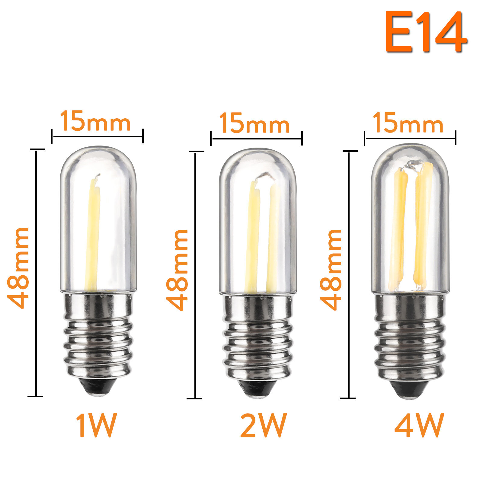 Mini E14 E12 LED Tủ Lạnh Tủ Đông Đèn Dây Tóc Bóng Đèn Có Thể Điều Chỉnh Độ Sáng