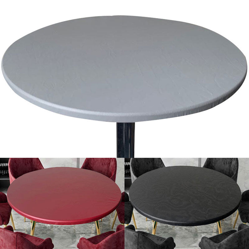 nuoke Round 60-130cm Fitted Tablecloth Table Cover Elastic Protector Waterproof