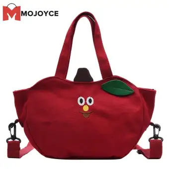Mojoyce Cute Fruit Shaped Printing Shoulder Messenger Handbags Casual Women Small Canvas Crossbody Sling Bag S