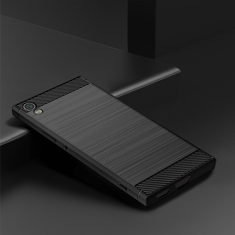 For Sony Xperia XA1 Ultra Case Sony XperiaXA1Ultra Carbon Fiber TPU Soft Silicone Back Cover Armor Phone Case Casing