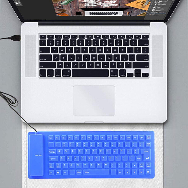 DISOUR Bàn Phím Gập Silicon 85 Phím Cho Máy Vi Tính Máy Tính Xách Tay Máy Tính Bảng Máy Tính Xách Tay Bàn Phím Chơi Game Có Dây Gập Di Động Linh Hoạt USB Mini Chống Nước