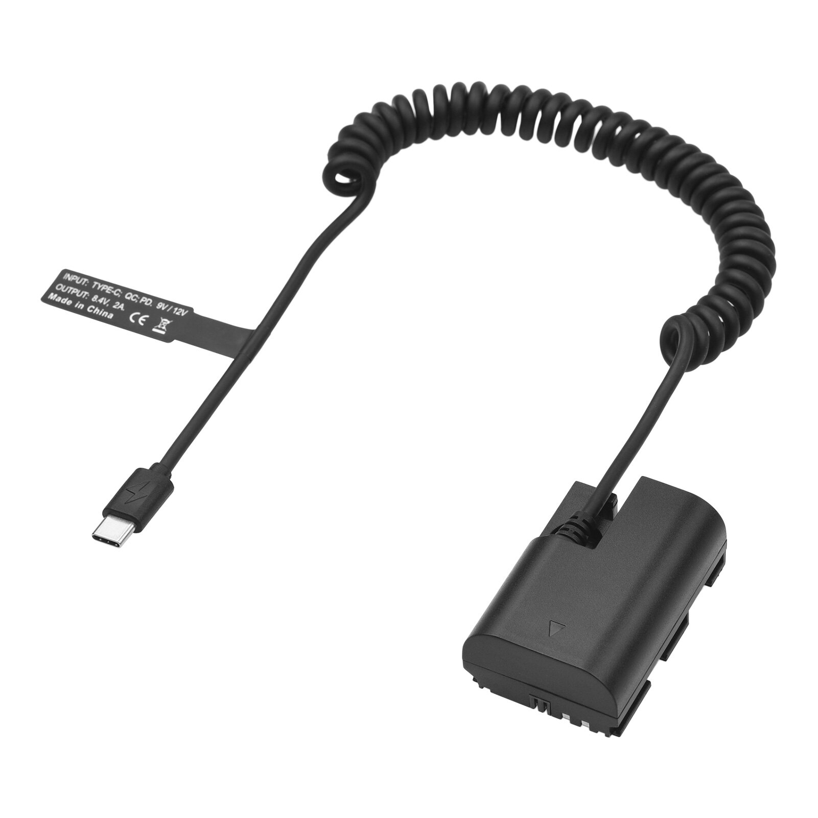 Andoer LP-E6 Dummy Pin USB-C Coupler Adapter DR-E6 Dummy Pin Coupler Với USB Type-C Mùa Xuân Cáp Điện Thay Thế Cho Canon EOS R R5 R6 90D 80D 70D 60D 60Da 5D Mark II III IV 6D Mark II 7D mark II