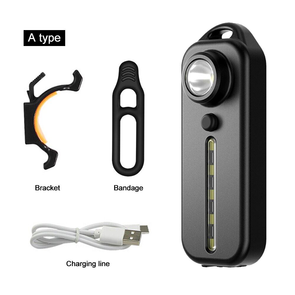 Hot Sales】VIRWIR Ultra-small Mini LED Light-emitting Small Flashlight Keychain Light 5 Light Modes Torch Light Multi-function Clip Flashing Warning Safety Flashlight Torch Bicycle Warn Light USB Rechargable Whistle Key Light