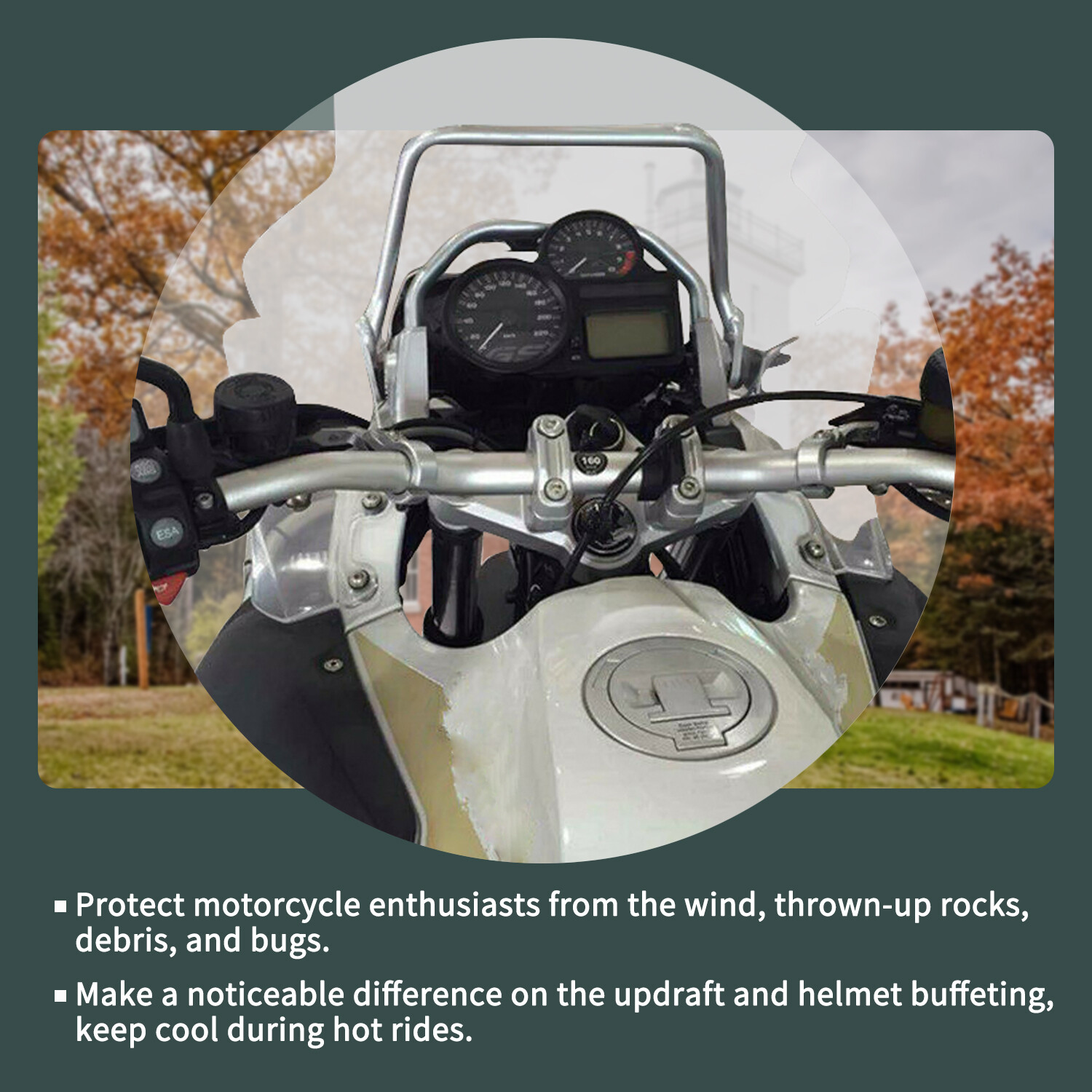 Allotmark Motorcycle Front Winglet Windshield Windscreen Tank Side Panel Fairing Wind Deflector Extender Extension for BMW R1200GS Adv. 2006 2007 2008 2009 2010 2011 2012 2013  Accessories