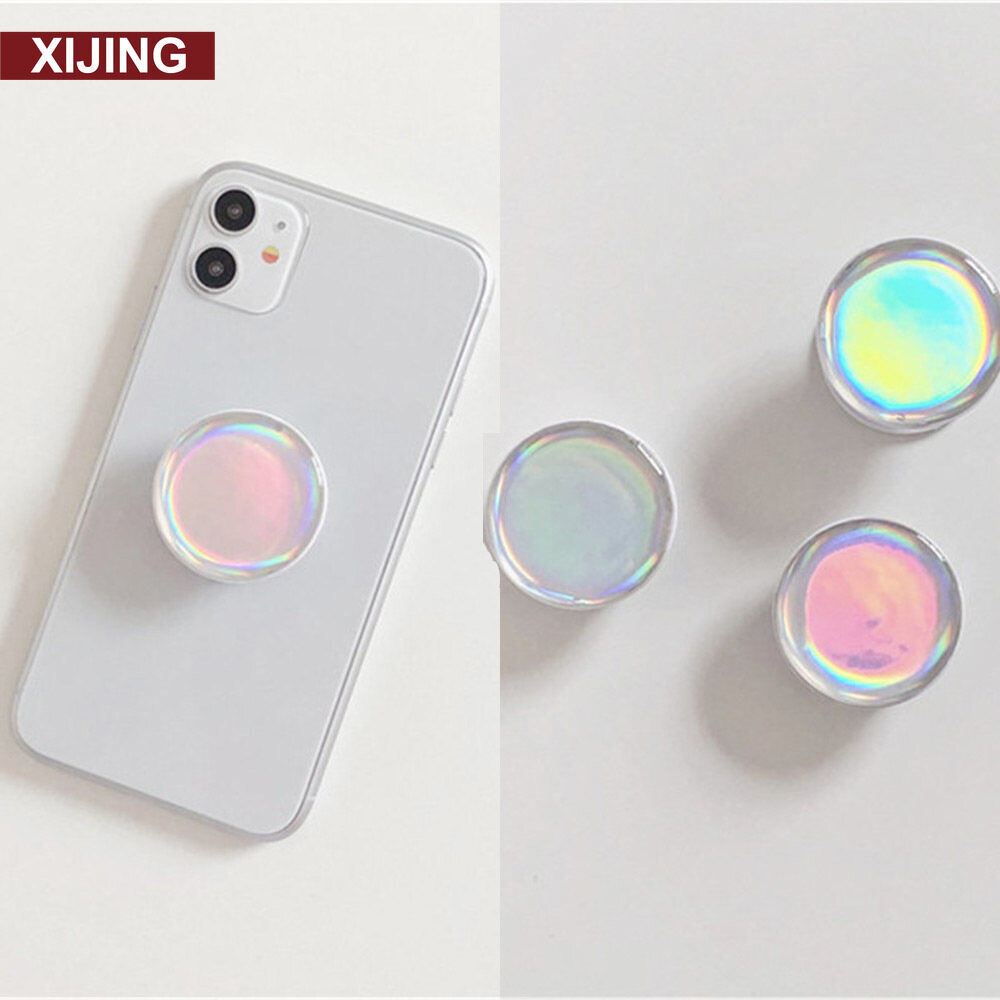 Sanhe Universal Laser Plating Flower Marble Expanding Phone Mobile Stand Grip Finger Rring Support Round Foldable Holder Accessories