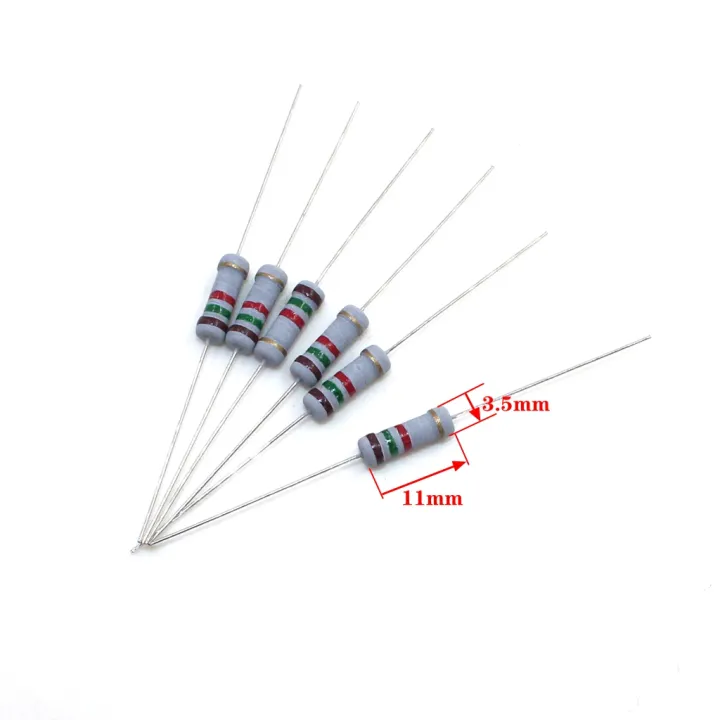 200PCS 2W 1R~1M 5/% METAL OXIDE FILM resistor 10R 100R 220R 1K 1.5K 2.2K 4.7K 10K