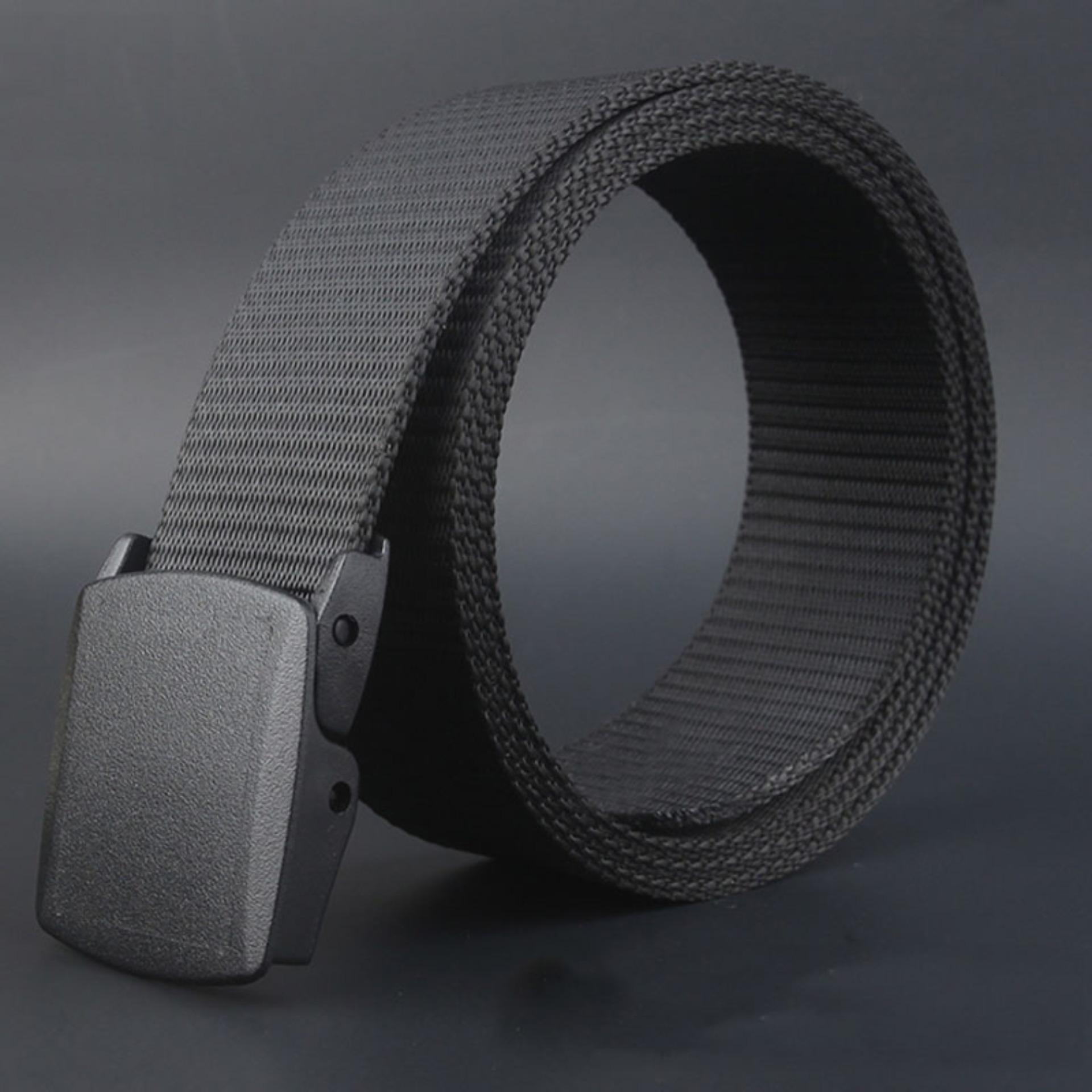 Wild Men Canvas Belt Hypoallergenic Metal Free Plastic Automatic Buckle Black Lazada