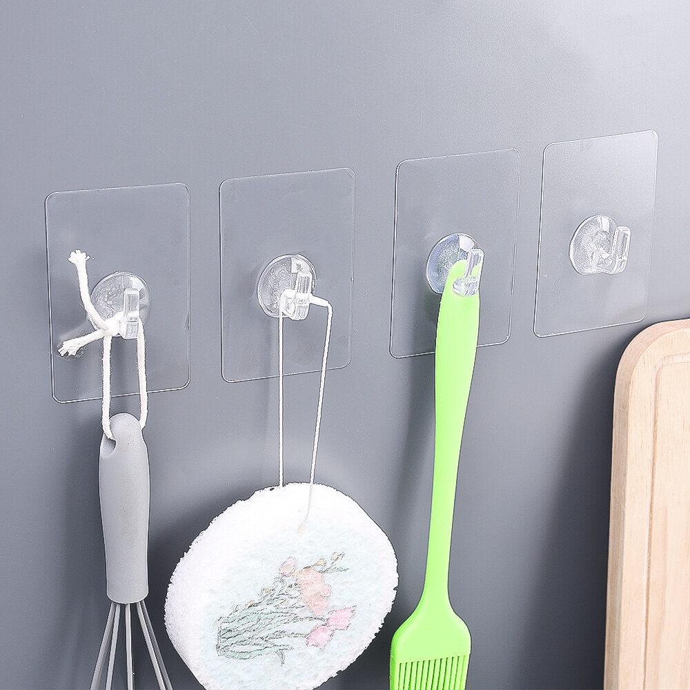 Feelife 1-30 cái móc móc treo tường cửa móc tự dính trong suốt Giá tải nặng Giá treo khăn Túi sắp xếp phòng tắm nhà bếp